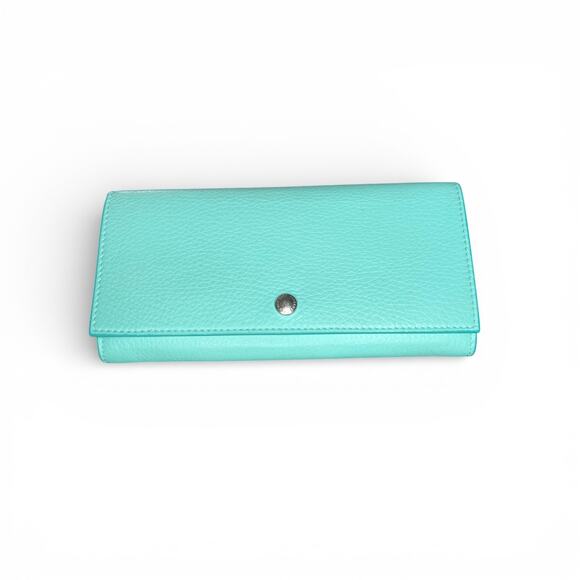 Tiffany & Co. Handbags - Authentic Tiffany & Co. Continental Flap Wallet Signature Tiffany Blue Leather